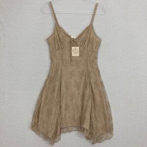 New No Comment Floral Lace Ultra Feminine Babydoll Y2K Inspired Dress Medium